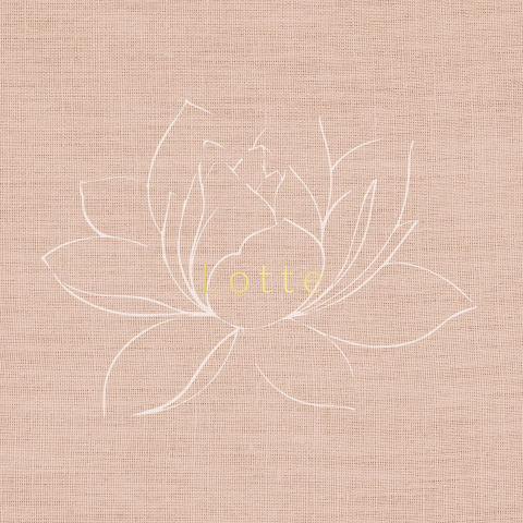 Geboortekaartje goudfolie meisje met lotus bloem op linnen