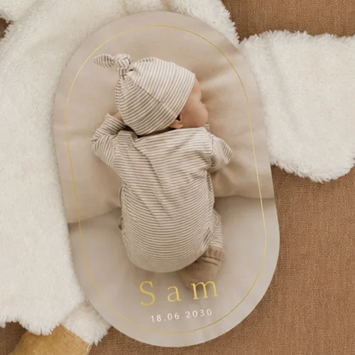 Geboortekaartje voor een jongen met babyfoto