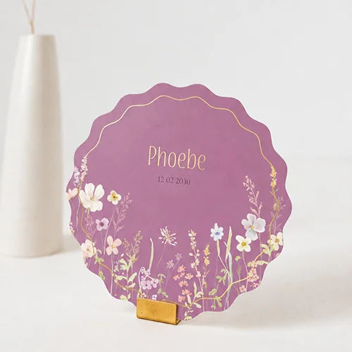 Geboortekaartje meisje met bloemen
