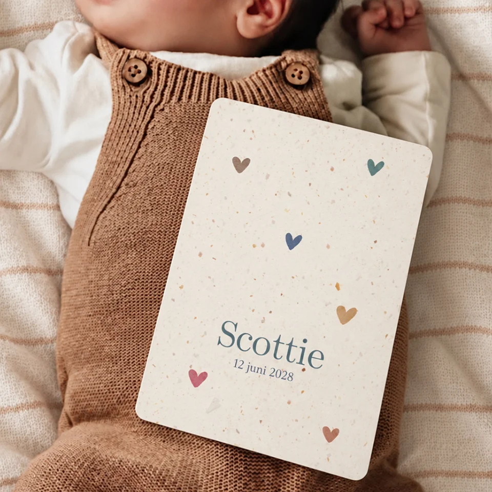 stoere geboortekaartjes voor een jongen minimalistisch en neutraal