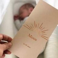 geboortekaartje met koperfolie zon voor een jongen